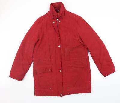 River Oak rote Damenjacke Mantel Größe 10 Reißverschluss