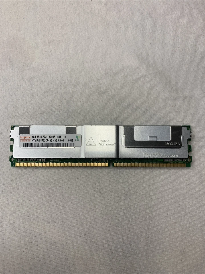 Hynix Korea 05 ~ 4GB 2Rx4 PC2-5300F-55-11, HYMP151F72CP4N3-75 AB-C 0918 - Image 2 of 2