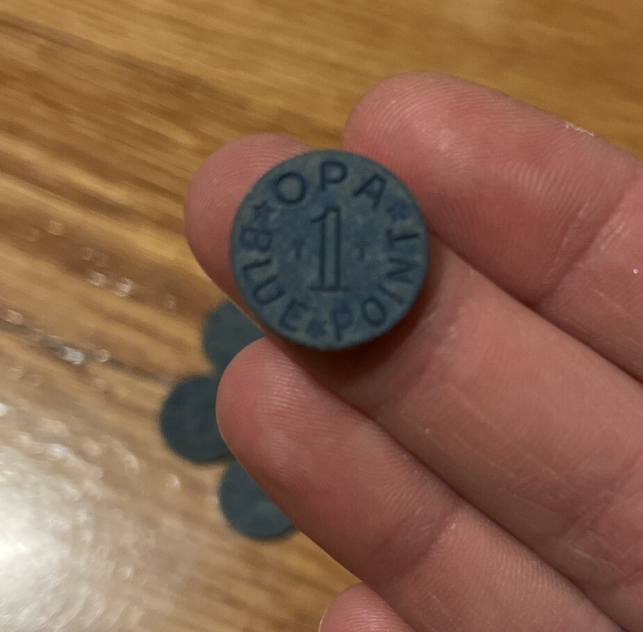 Rare Vintage OPA Blue Point Ration Tokens WWII 1940s | eBay