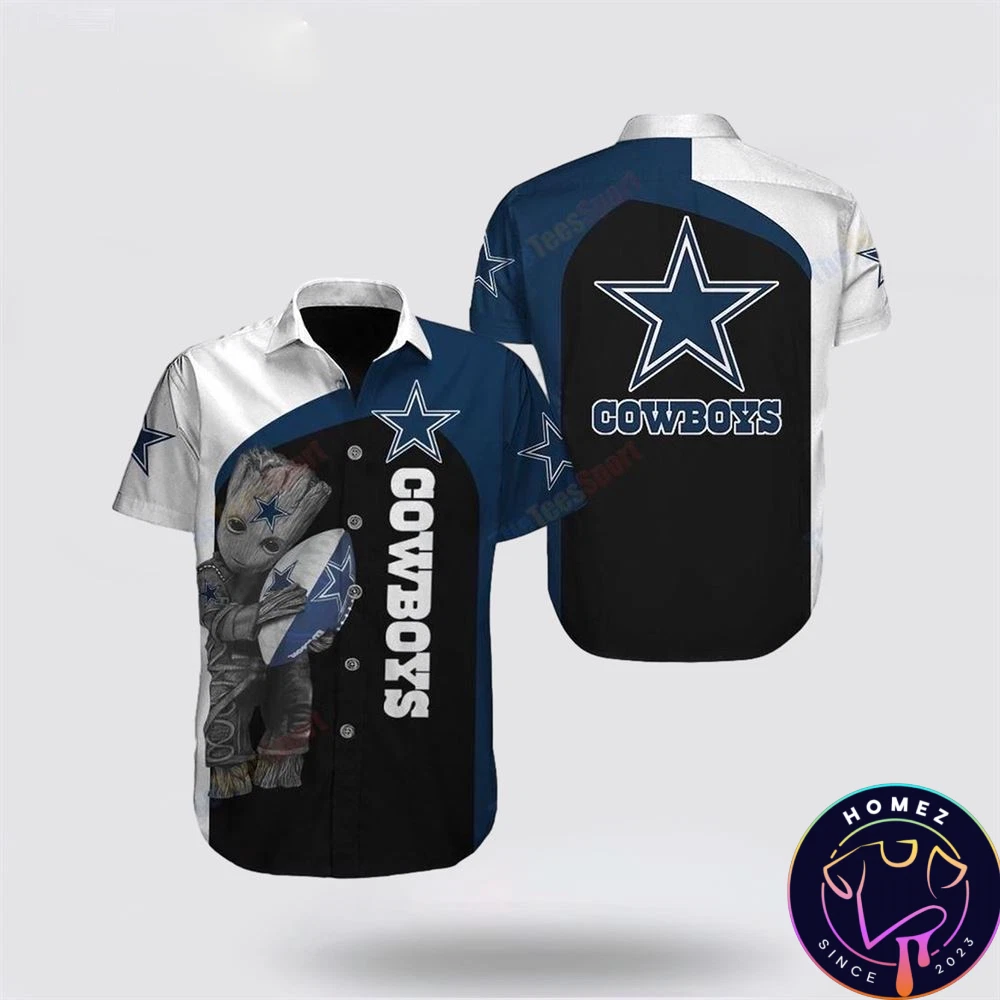 football Dallas Cowboys Hawaiian Shirt Groot Show Off