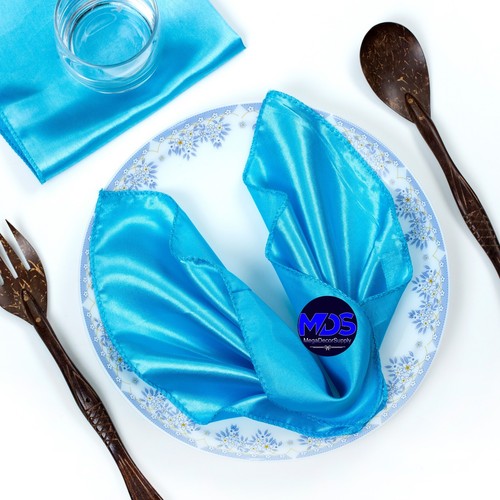 Serviettes de table carrées en satin 12 pouces/20 pouces mouchoir fête de mariage - LIVRAISON GRATUITE - Photo 12/45
