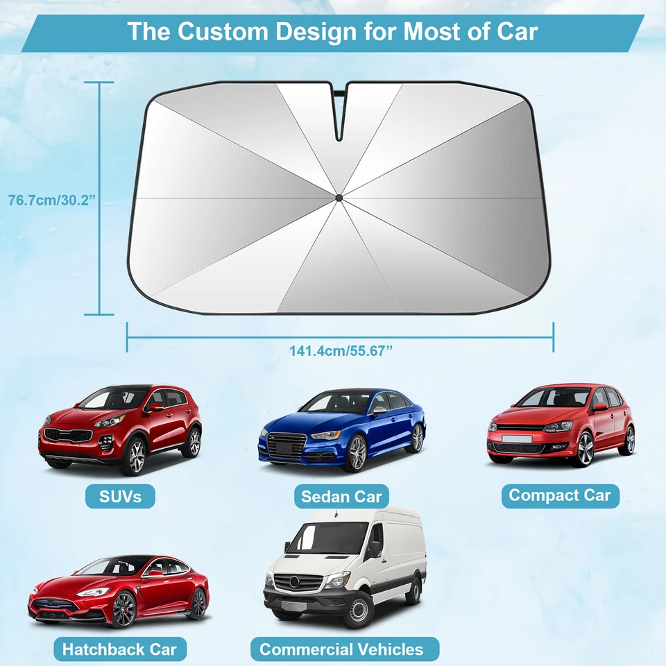 Parasol Coche Parasol Parabrisas Delantero Parasol Plegable Ventana Visera Cubierta Foto 2 de 4