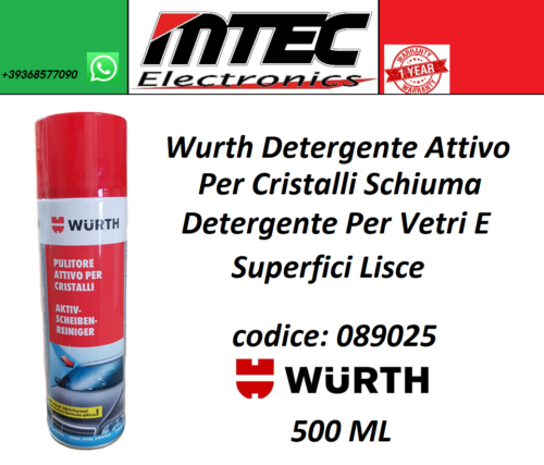 WURTH Detergente Activo Para Ventanas Espuma Vidrio Y Superficies