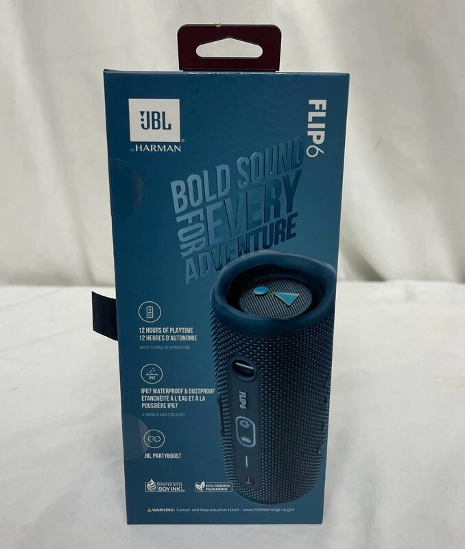 JBL Flip 6 Portable Waterproof Bluetooth Speaker Blue JBLFLIP6BLUAM