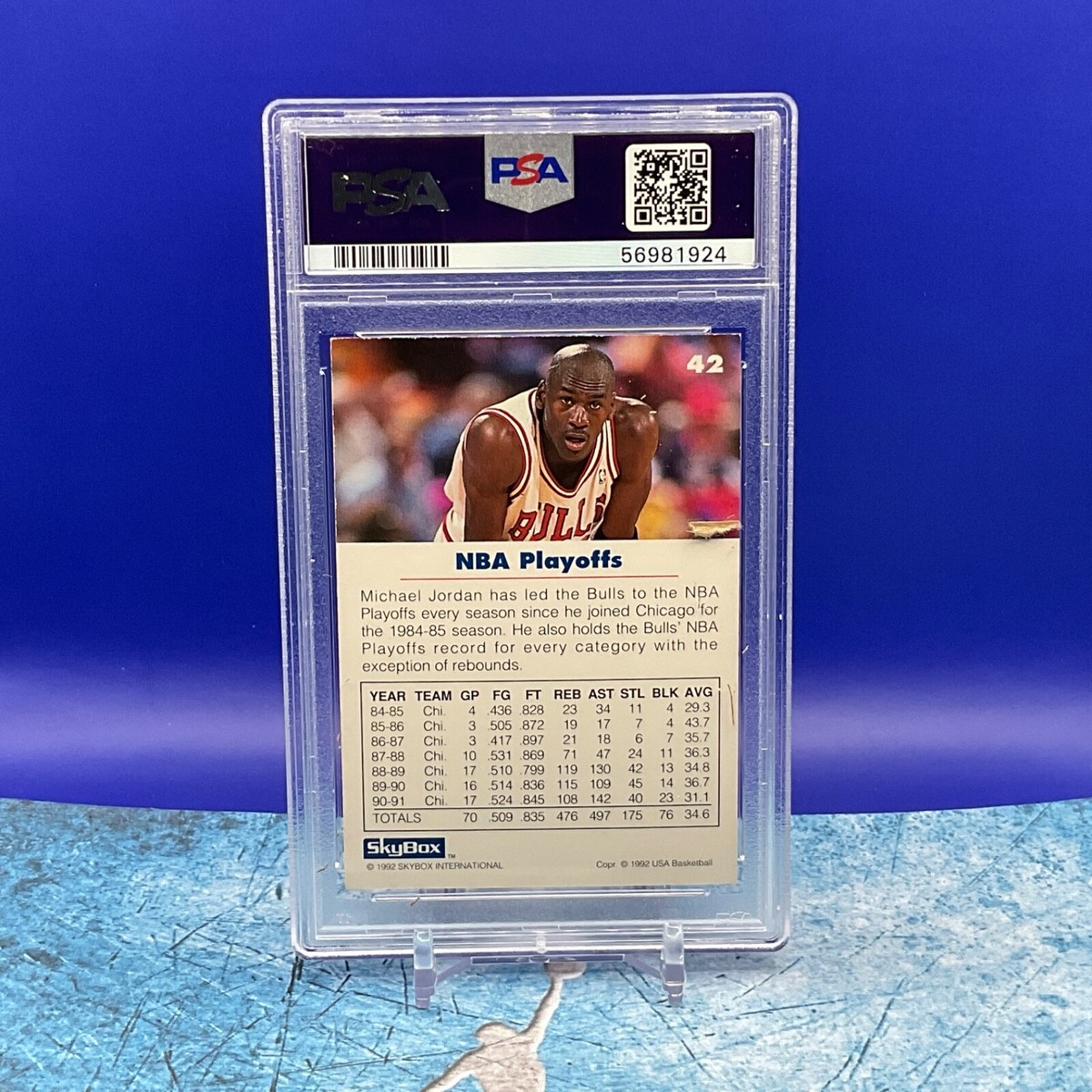 1992 Skybox MICHAEL JORDAN USA Basketball #42 PSA 8 NM- MINT