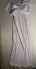 Show Me Your MuMu Dress Women’s XS Extra Small Light Pink Maxi Ruffle Top Trim