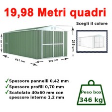 CASETTA DA GIARDINO RIMESSA ATTREZZI BOX IN LAMIERA DI ACCIAIO ZINCATA BARACCA