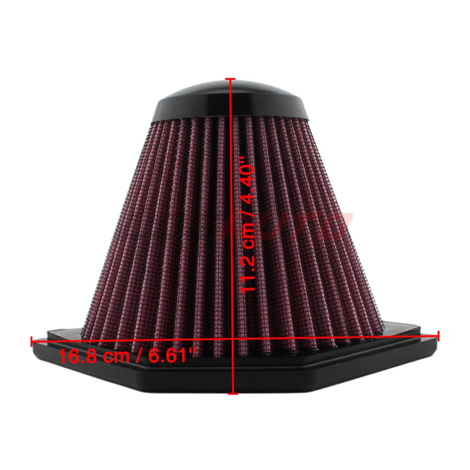 For BMW K1200S 2005-2008 K1300S 2009-16 Air Filter Cleaner Intake High Flow Red - Image 4 of 4