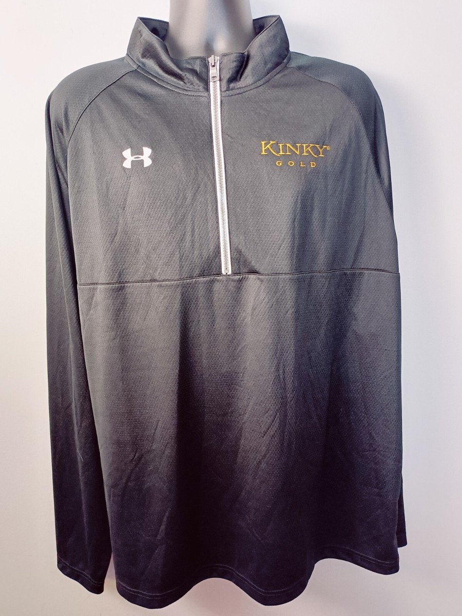 UNDER ARMOUR フード付きジャケット 3XL Under Armour Men's 3XL Black 1/4 Zip LS Pullover Embroidered