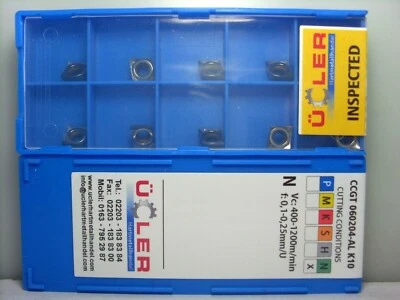 10X CCGT 060204-AL K10 BEARBEITUNG VON ALU UND KUNSTSTOFFE WENDEPLATTEN (1) - Bild 1 von 2