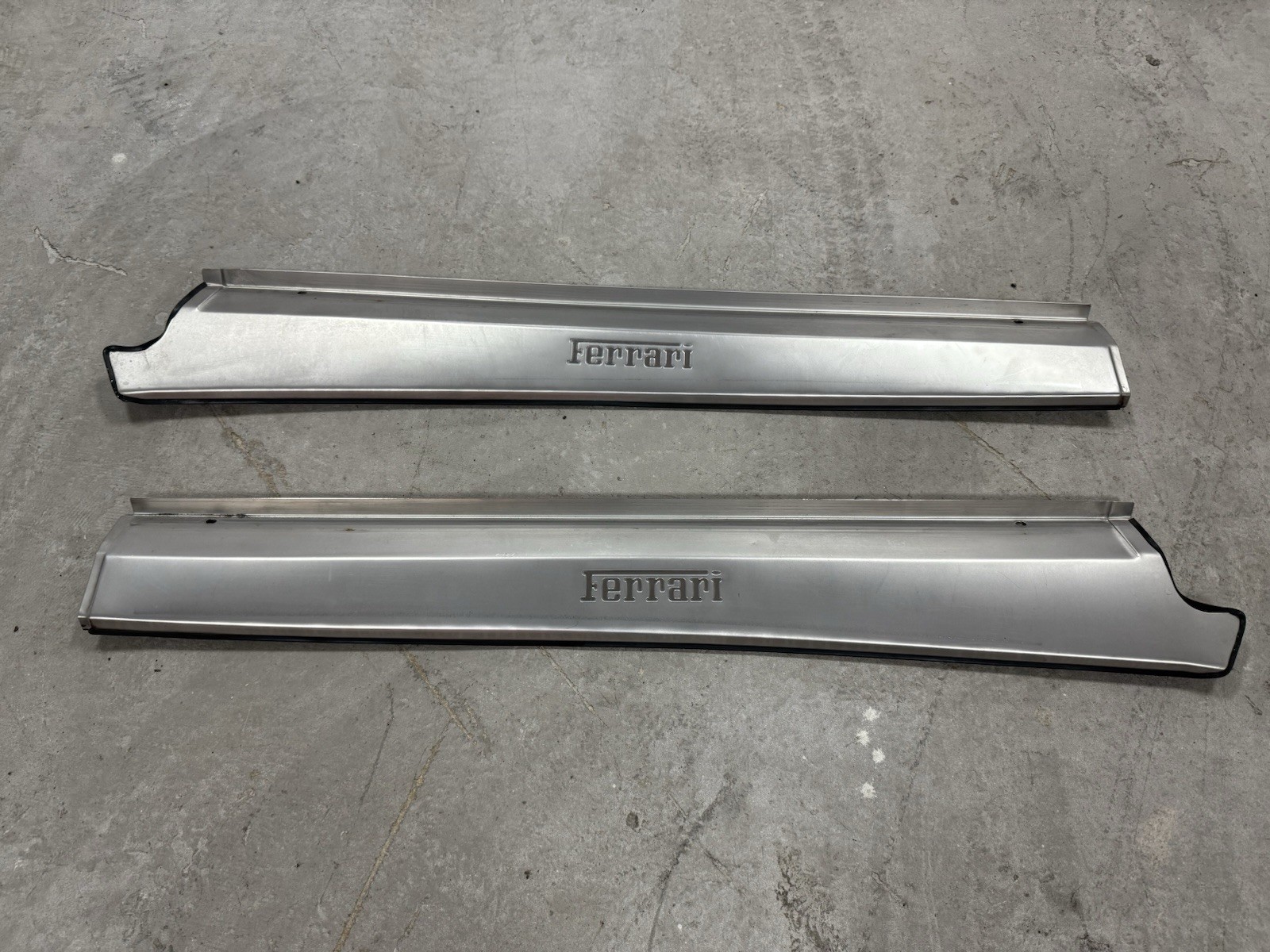 Ferrari 360 Door Sills Driver + Passenger Set Metal OEM Original