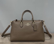 COACH Georgia Satchel Bag In Refined Pebble Leather - CR156 - Gold/Dark Stone