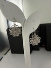 Leslie Greene Lace Dangle Earrings Sterling Silver 925 Diamond 0.20cts $900! — photo 3