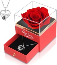 Preserved Roses Necklace Box   Birthday Gifts for Women,Gifts for Wife, Girlfrie