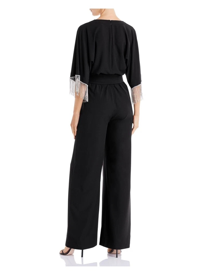 Mono LAUNDRY Mujer Mangas Negras Manga Corta Cuello en V Noche Pierna Ancha 10 Foto 4 de 4