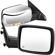 Pair Power Heated Mirrors for 2009 - 2017 Dodge Ram 1500 2500 3500 Puddle Signal