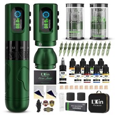 NIB - SEALED- INKin Tattoo Gun Kit, Inkflexo Wireless adjustable 2.0-4.2mm Green