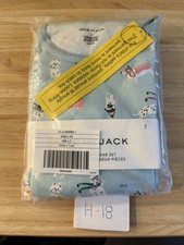 Janie And Jack Sleepwear Set Boys Size 7 Blue Flamingo Print Cotton Two Piece