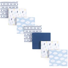 Luvable Friends Cotton Flannel Receiving Blankets, Boy Clouds, One Size