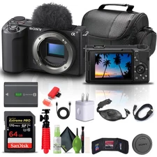 Sony Alpha ZV-E10 II Mirrorless Camera + 64GB Card + Bag + Card Reader + HDMI +