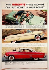 Mercury 1955-56 Magazine Ad Classic Cars Montclair Monterey Vintage Print