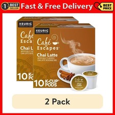  2 Pack Caf  Escapes, Chai Latte K-Cup Coffee Pods, 10 Count