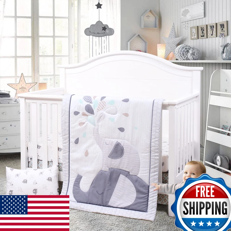 Jisen 4 Piece Baby Crib Bedding Set For Girls Boys - Soft Crib Comforter Set
Opens in a new window o