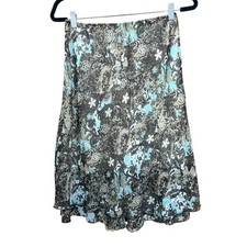 Vintage Y2K sheer whimsigoth skirt brown blue women's M petite boho fairy