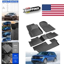 Stylish Black Floor Mats for Dodge Durango 2011 to 2015 Full Interior Coverage