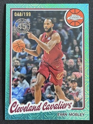 Evan Mobley 2025-26 Topps Flagship 1980-81 Chrome Mojo Aqua Mojo /199 #TC-EM