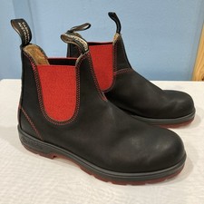 Blundstone 1316 Leather Chelsea Ankle Boots, 8 M / 10 W - Black, Red