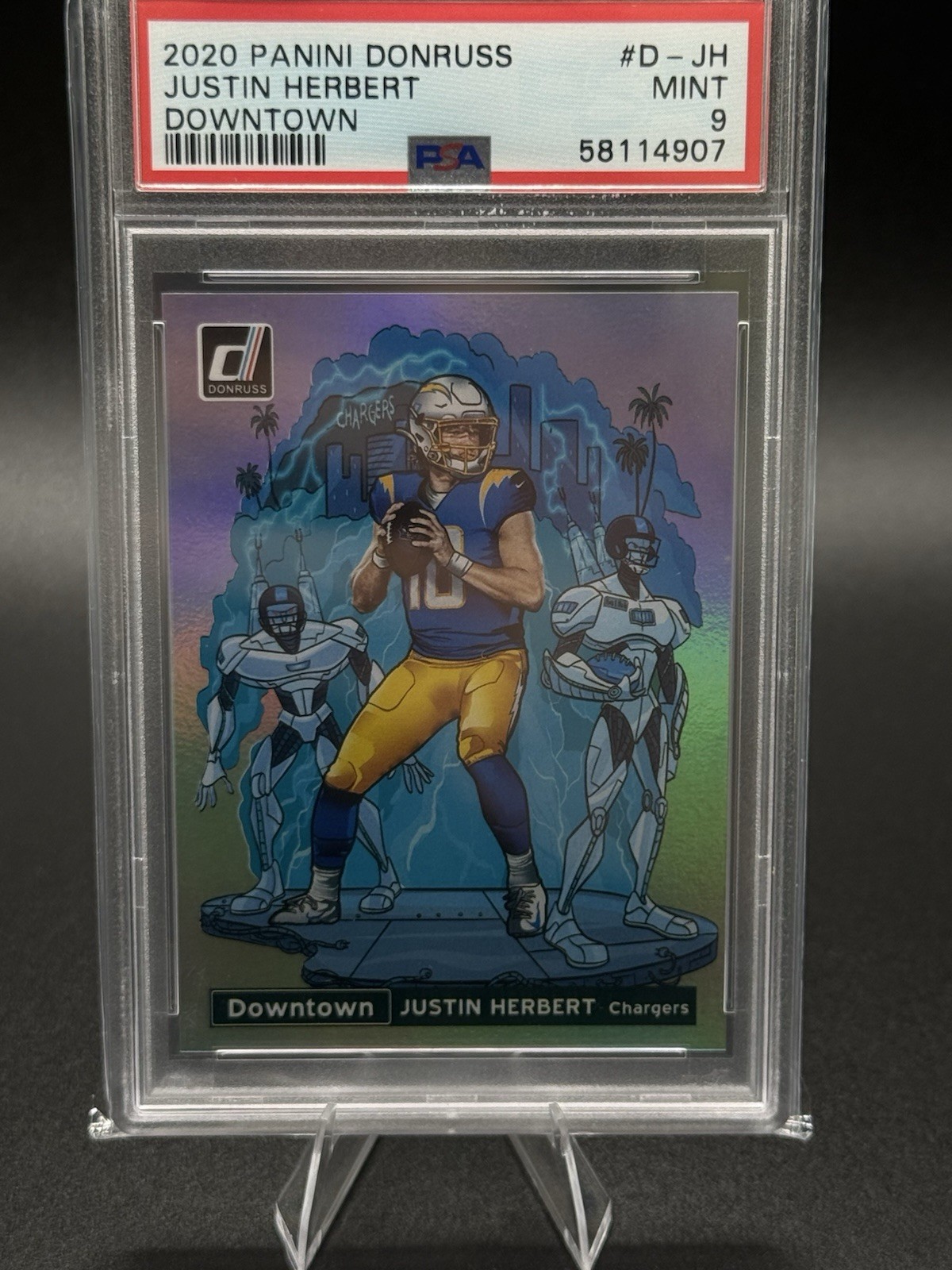 2020 Panini Donruss - Downtown! Justin Herbert #D-31 (RC) PSA 9 Rookie