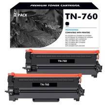 2PK Premium TN-760 TN760 Toner Compatible With Brother HL-L2395DW L2390DW TN730