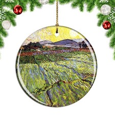 Van Gogh Enclosed Field With Rising Sun Christmas ornament city travel souvenir