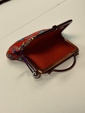 japanese gamaguchi coin purse w/flat tab style kiss lock