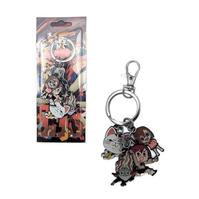 New Momo Okarun Cat Aira Set DANDADAN 1 inch 4 Pcs. Keychain Key Chain Pendant