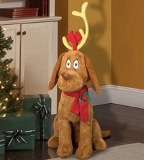 Dr. Seuss 4-Ft The Grinch Max The Dog Christmas Musical Animatronic Batteries
