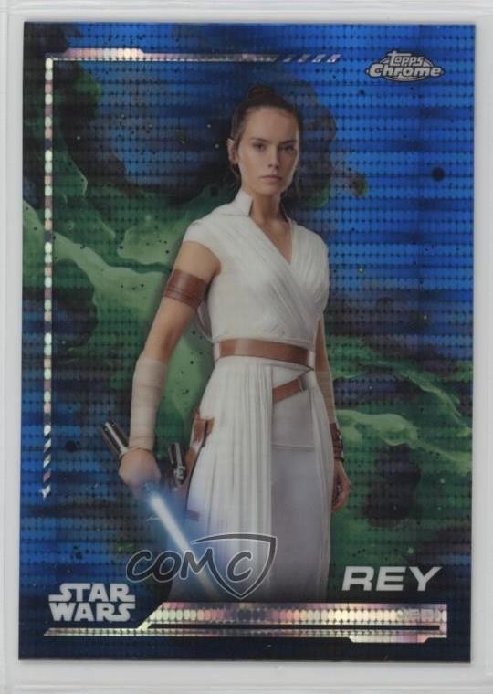 2024 Topps Chrome Star Wars Blaster Blue Pulsar Refractor Rey #112 1n1l