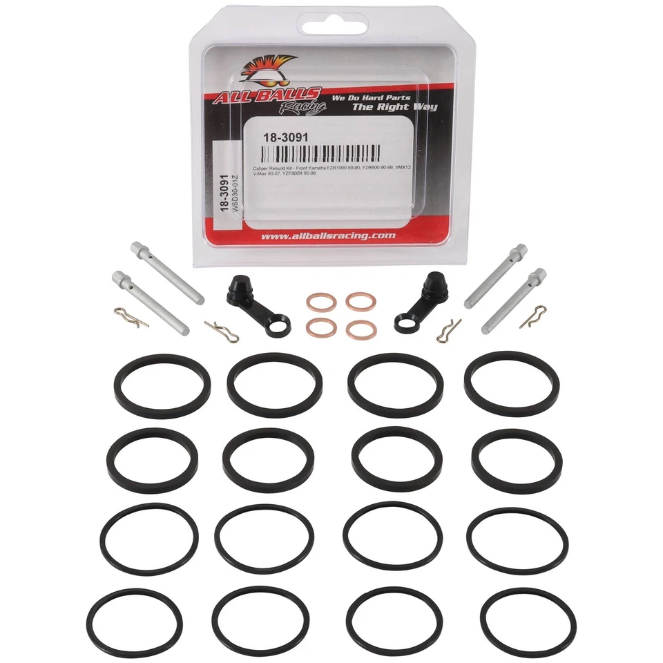 New All Balls Caliper Rebuild Kit 18-3091 for Yamaha FZR1000 89 90 - Image 3 of 4