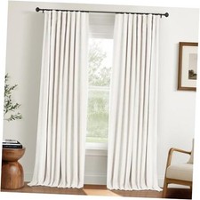 100 Blackout Curtains for Bedroom, Black Out 50"W x 96"L Pack of 2 Beige