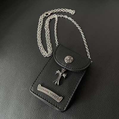 Chrome Hearts style belt pouch cigarette case shoulder scroll storage bag