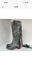 Freebird by Steven COAL Women's Size US 9 Knee-High Black Smoke Leather Boots