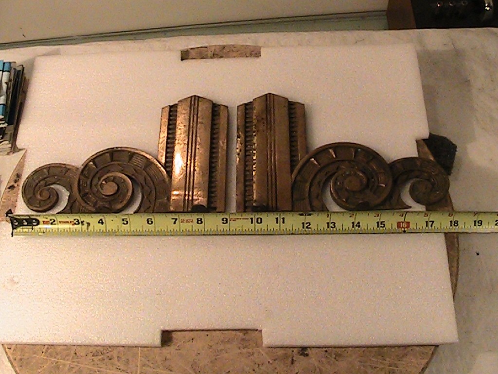ART DECO Seattle 1910 Antique Architectural Brass Building Trim Ornate 002
