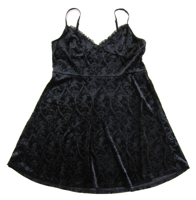 KILLSTAR Black Velvet Stretch Unicorn Goth Lingerie Demi Cami Dress Women XXL