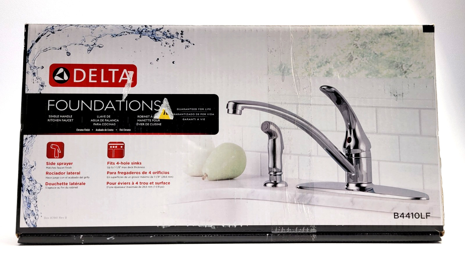 Delta Foundations Single-Handle Standard Kitchen Faucet w/Side Sprayer in Chrome