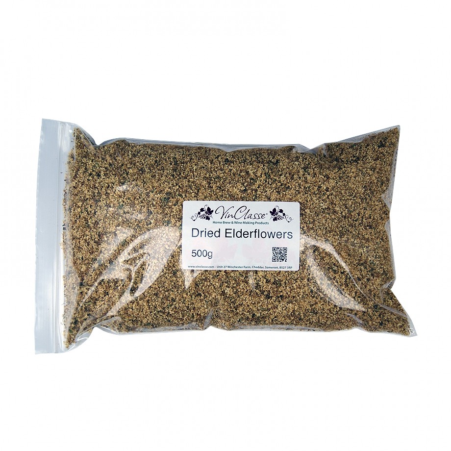 Dried Elderflowers Without Stems - 500g For Sparkling Wine, Cordial, Homebrew