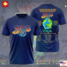 RARE Yes Band The Fragile Tour 2025 Navy T-Shirt Gift Unisex All Size