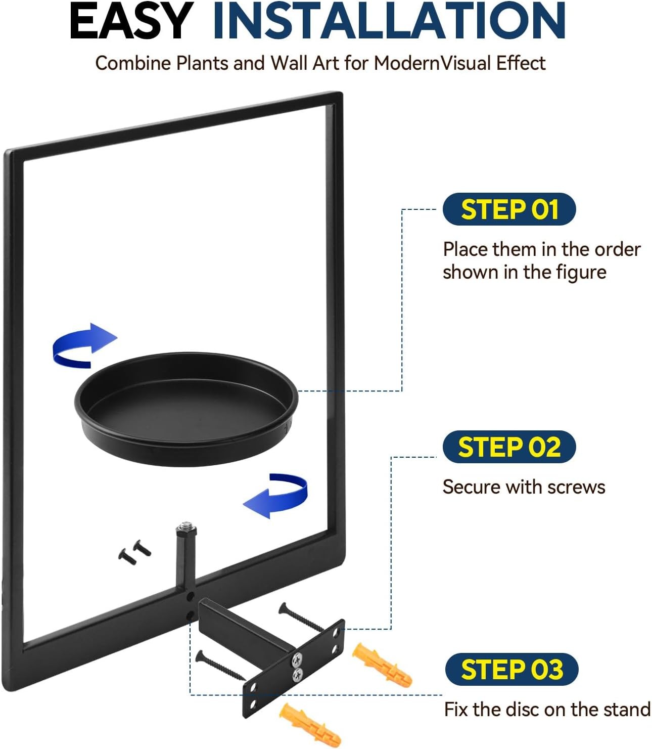 4 Pack Black Metal Indoor Window Plant Shelves Hanging Plant Shelves Picture Fra