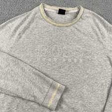 Hugo Boss Sweater Mens Large Crewneck Pullover Lightweight Spell Out Shirt