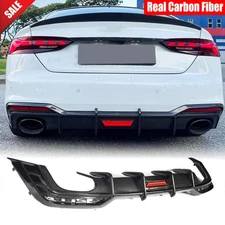 For Audi A5 S-line S5 B9.5 2-Door 2020-25 Real Carbon Rear Bumper Diffuser W/LED